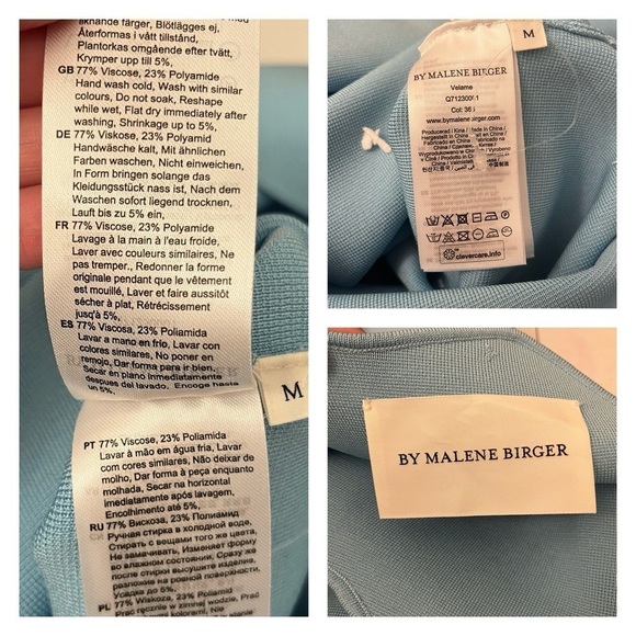 MALENE BIRGER dress light blue medium one shoulder long sleeve knit Velame NWOT - Picture 11 of 11